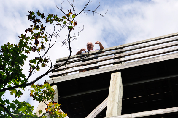 Lee Duquette at the top of the observation tower